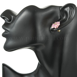 Boucles d'oreilles à tige en jade malaisien naturel&nbsp;EJEW-MZ00742-01