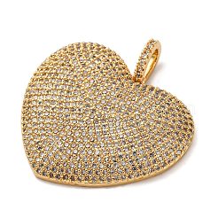 Латунные микропаве прозрачные подвески с фианитом&nbsp;KK-U076-22G