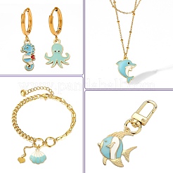 50шт 10 стиля подвески из сплава с эмалью&nbsp;ENAM-CJ0005-38