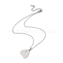 Colliers avec pendentif en forme de cœur creux en acier inoxydable 304 anti-ternissement&nbsp;LS-NJEW-C033-01A-P