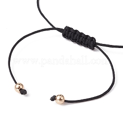 Pepite di pietre preziose naturali miste e braccialetti di perline intrecciate con perle&nbsp;BJEW-JB09589