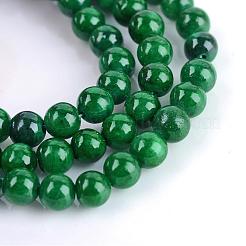 Chapelets de perles de pierres en jade jaune teinte&nbsp;G-R271-10mm-Y14