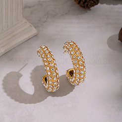 Серьги-гвоздики из нержавеющей стали 304 в форме буквы С&nbsp;ID3273