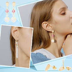 32 pieza de 8 estilos de accesorios para pendientes de acero inoxidable 304&nbsp;STAS-DC0001-42