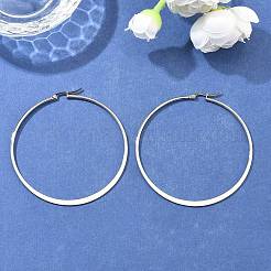 Большие серьги-кольца из нержавеющей стали марки 304&nbsp;EJEW-F105-13P