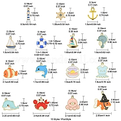 15шт 15 стиля подвески из сплава с эмалью&nbsp;ENAM-YW0003-90