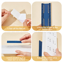 12 ensemble de 4 fixations de multiprise murales/de table en plastique PP de couleur&nbsp;FIND-GF0004-69