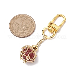 Astuccio con catena macramè in acciaio inossidabile rotondo con lapislazzuli naturali e ametista e avventurina verde e corniola e decorazioni pendenti con supporto in quarzo rosa&nbsp;HJEW-JM02051-01