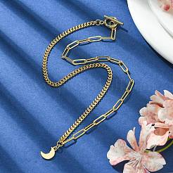 Colliers à pendentif en laiton avec chaînes gourmettes et trombones&nbsp;NJEW-JN04608-02