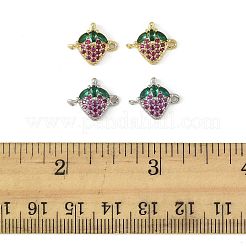 4 шт. 2-х цветные латунные подвески-фигурки с кубическим цирконием и фруктами&nbsp;KK-FS0001-73B