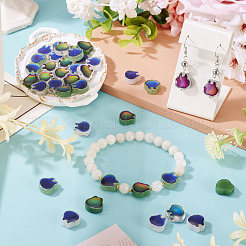 40шт 5 цвета двухцветные стеклянные бусины&nbsp;GLAA-TA0003-37