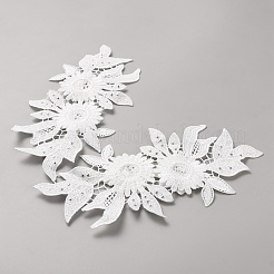 Zubehör für Ornamente aus Polyester und Kunststoff mit Perlen und Strassen&nbsp;PATC-WH0008-104B