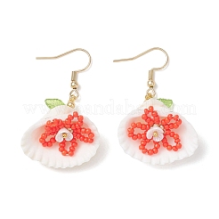 Серьги-подвески из искусственного жемчуга&nbsp;EJEW-MZ00659