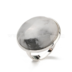 Натуральный говлит круглые регулируемые кольца&nbsp;RJEW-K371-09S-17