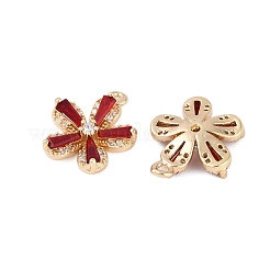 Porte micro ouvrent pendentifs zircone cubique en laiton de placage&nbsp;KK-C082-01G-03