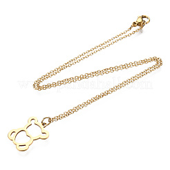 201 collane con ciondolo in acciaio inossidabile&nbsp;NJEW-T009-JN127-40-2
