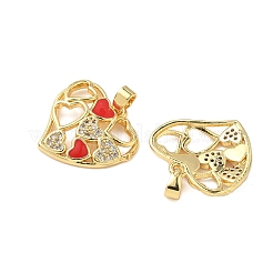 Латунные микропаве прозрачные подвески с фианитом&nbsp;KK-B139-02G