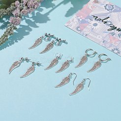 5 paio di set di orecchini ad ala in lega di stile tibetano 5 stili&nbsp;EJEW-JE04455