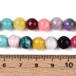 Окрашенные природные белый нефрит бисер пряди&nbsp;G-T139-8mm-60-09