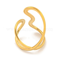 Открытое кольцо-манжета из нержавеющей стали 304 с ионным покрытием (IP) для женщин&nbsp;RJEW-A043-24G