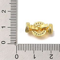 Anneau de placage en laiton avec micro pavé de zircones cubiques et fermoirs déployants&nbsp;KK-F883-19G-01
