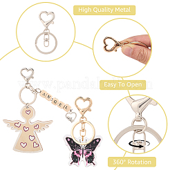 20 шт. 2-х цветные застежки для брелка из цинкового сплава&nbsp;FIND-SP0004-25