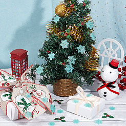 100 pièce d'accessoires décoratifs en tissu de feuille de gui/houx&nbsp;DIY-GF0007-15