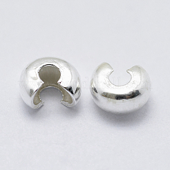 925 Crimpperlenabdeckung aus Sterlingsilber&nbsp;X-STER-G027-27S-4mm