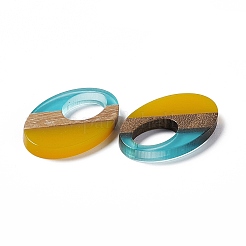 Подвески из прозрачной смолы и ореха&nbsp;RESI-M027-02J