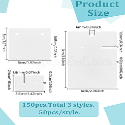 150 шт. 3 стиля прямоугольных бумажных карточек для демонстрации украшений для серег&nbsp;CDIS-LP0001-20