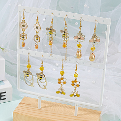 Наборы для изготовления сережек-подвесок из эмали и стеклянных бусин своими руками в виде пчел&nbsp;DIY-SC0030-82