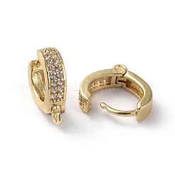 Accessoires de créoles Huggie en laiton avec micro pavé zircone cubique&nbsp;ZIRC-G158-12G