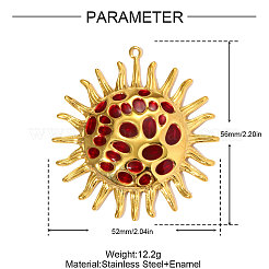 Большие эмалевые подвески из нержавеющей стали 304&nbsp;STAS-OY004-74G