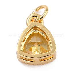 Véritables breloques en zircone cubique incrustée de laiton plaqué 18k or véritable&nbsp;ZIRC-L100-076G-01