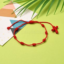 Tobilleras trenzadas con hilo de nailon ajustable&nbsp;AJEW-AN00313