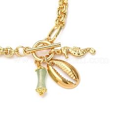 Braccialetti con ciondoli in acciaio inossidabile e avventurina verde naturale&nbsp;BJEW-JB12430