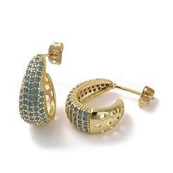 Boucles d'oreilles en laiton avec zircone cubique de micro pave&nbsp;EJEW-H308-10G-06