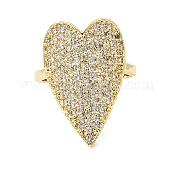 Bagues ouvertes en laiton avec micro pavé de zircones cubiques pour femmes&nbsp;RJEW-K264-11G