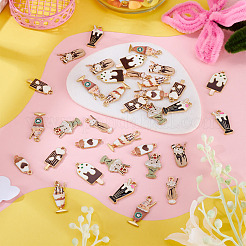 36pcs 9 styles de pendentifs en émail en alliage&nbsp;ENAM-BG0001-05