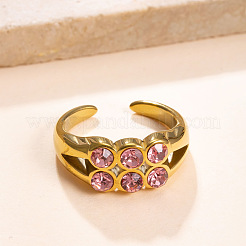 Manschettenringe aus Edelstahl 304 mit Zirkonia-Pavé&nbsp;WG0CBCB-01
