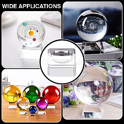 Стеклянные хрустальные шары-подставки для демонстрации&nbsp;AJEW-WH0314-623