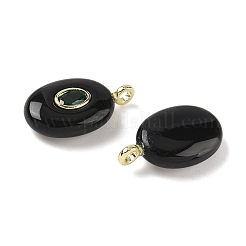 Подвески из натурального обсидиана и кубического циркония&nbsp;G-Z076-01G-19