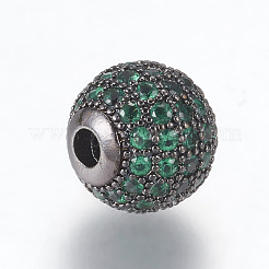 Perline zirconi micro pave  in ottone&nbsp;ZIRC-E134-10mm-09B