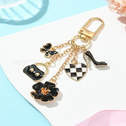 Подвеска из сплава с эмалью «цветок/сумка/сердце»&nbsp;HJEW-FS00025-01