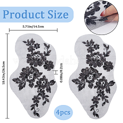 Цветочная вышивка полиэстером пришить аппликации&nbsp;PATC-WH0012-32A