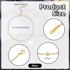 20 collana a catena a serpente rotonda in acciaio inossidabile con pallina&nbsp;NJEW-OC0001-08G