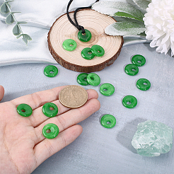 16 Stück gefärbte natürliche Malaysia Jade Donut/Pi Disc Charms&nbsp;G-HY0001-98
