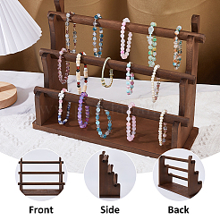 3-stufiger Armband-Organizer-Displayständer aus Holz&nbsp;ODIS-WH0030-277B