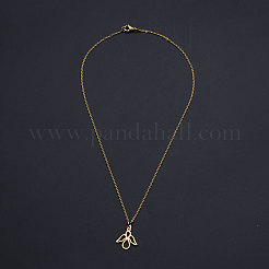 201 colliers pendentifs en acier inoxydable&nbsp;NJEW-S105-JN571-40-2
