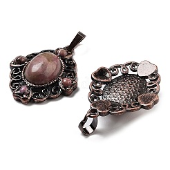 Подвески-ромбы из натурального родонита&nbsp;G-K363-02R-10